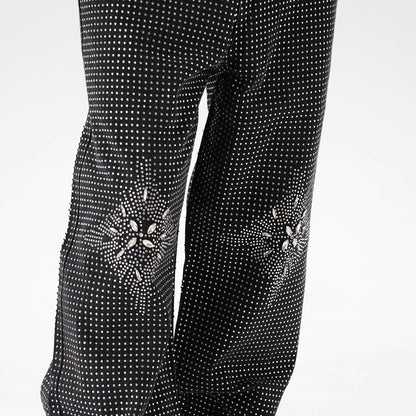 IAC | Rhinestone Flower Baggy Pants