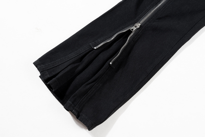 IAC | Full zipper flared denim