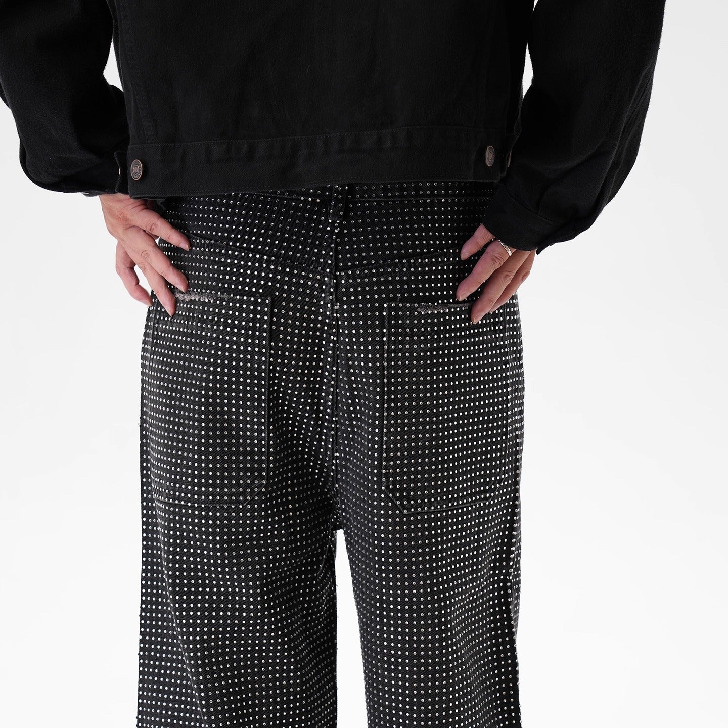 IAC | Rhinestone Flower Baggy Pants