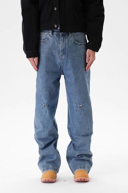 IAC | Rhinestone Flower Baggy Pants