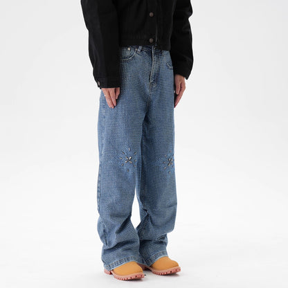 IAC | Rhinestone Flower Baggy Pants