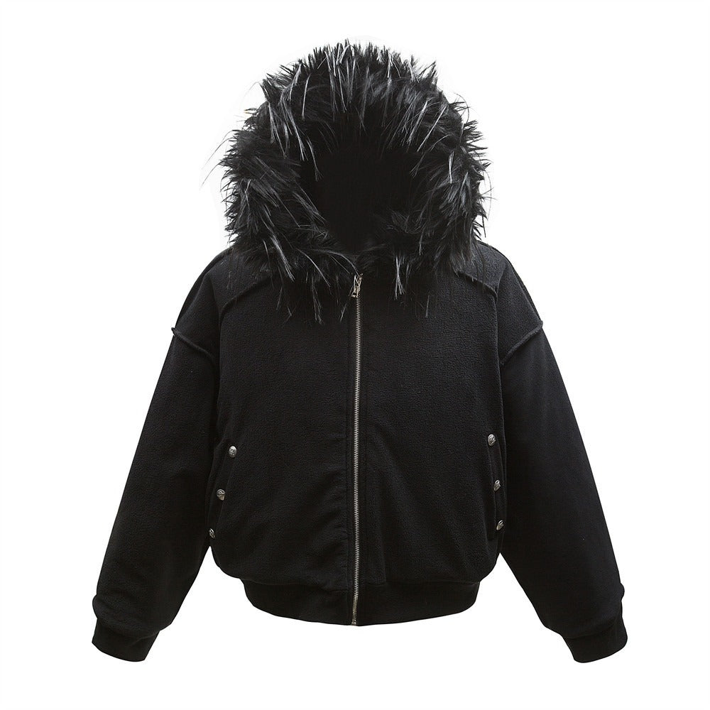 IAC | PLUSH AND FUR BOMBER JACKET
