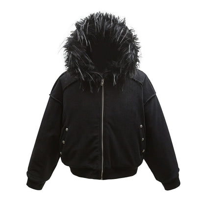 IAC | PLUSH AND FUR BOMBER JACKET