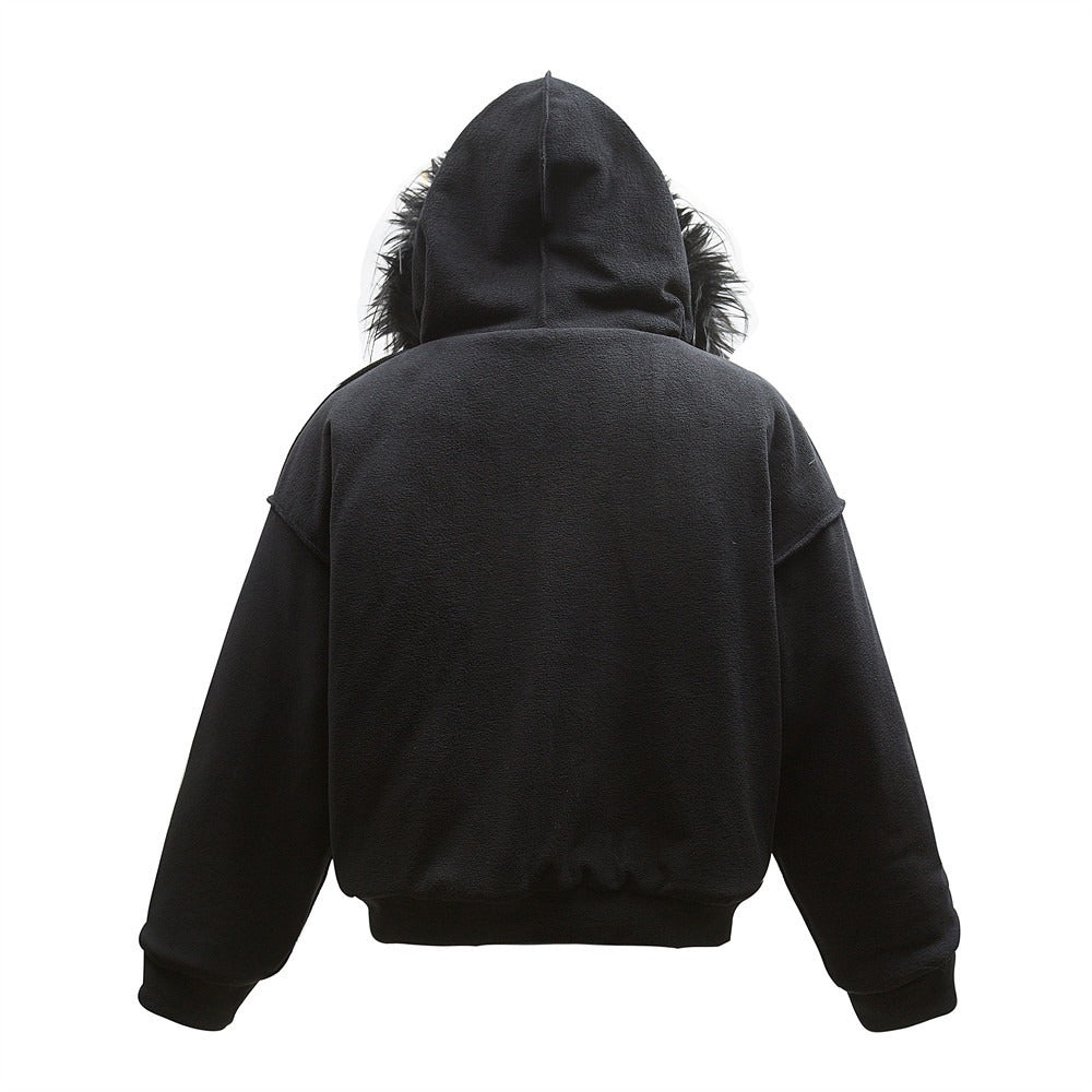 IAC | PLUSH AND FUR BOMBER JACKET