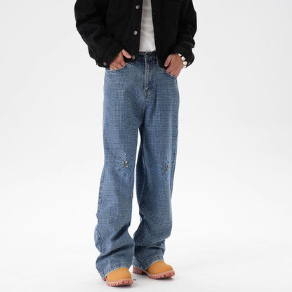 IAC | Rhinestone Flower Baggy Pants