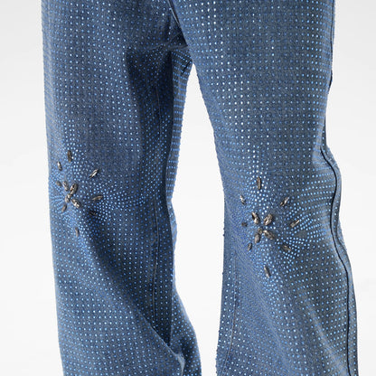 IAC | Rhinestone Flower Baggy Pants