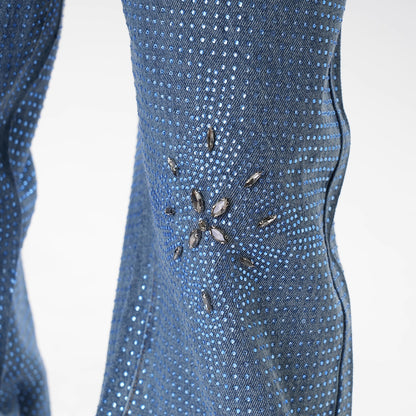 IAC | Rhinestone Flower Baggy Pants