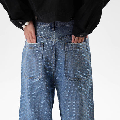 IAC | Rhinestone Flower Baggy Pants