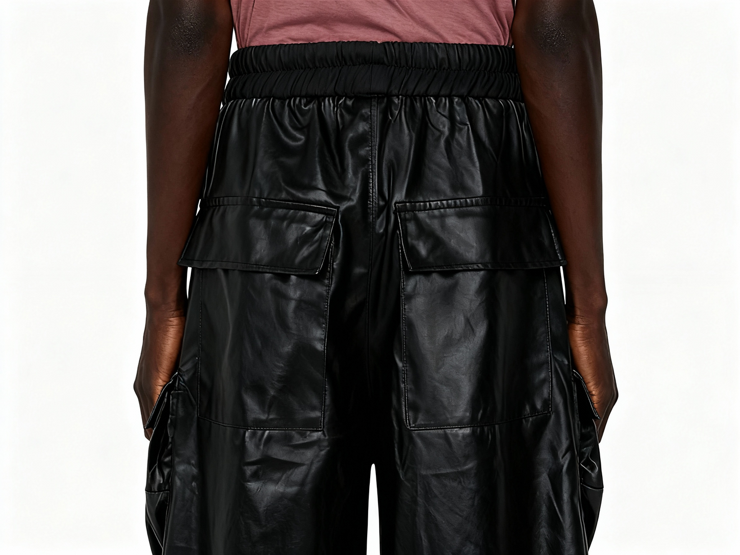 IAC | Black OO leather cargo pants