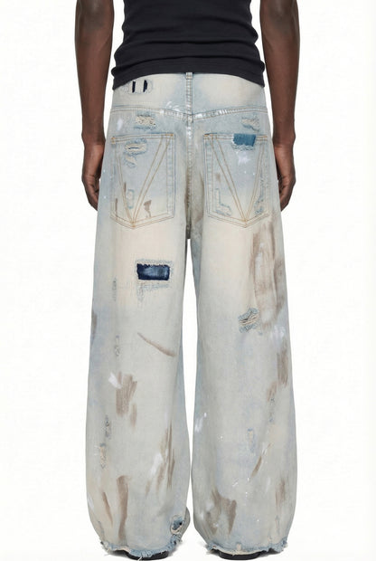IAC | DIRTY EARTH DISTRESSED BAGGY JEANS
