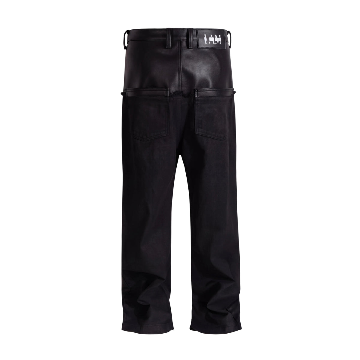 IAC | DOUBLE BLACK DENIM LEATHER JEANS
