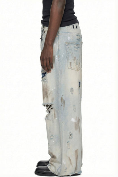 IAC | DIRTY EARTH DISTRESSED BAGGY JEANS