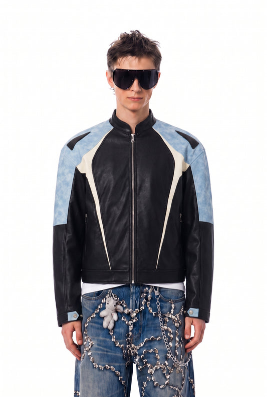 IAC | Leather zipper jacket