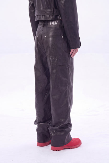 IAC | LEATHER CARPENTER PANTS