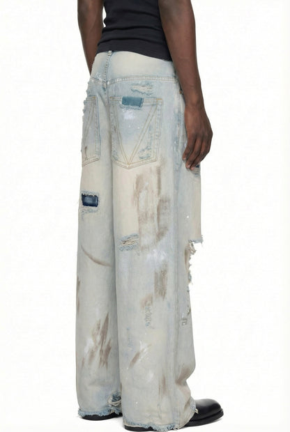 IAC | DIRTY EARTH DISTRESSED BAGGY JEANS