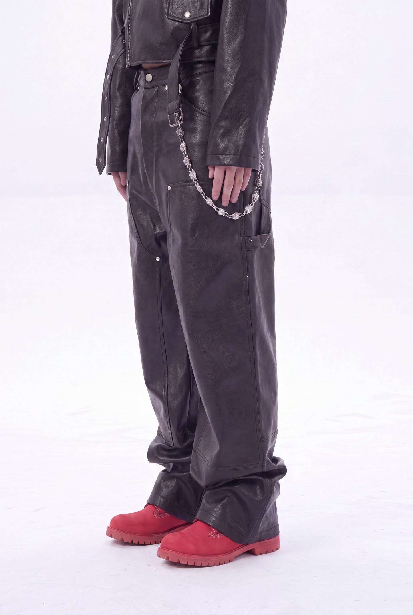 IAC | LEATHER CARPENTER PANTS
