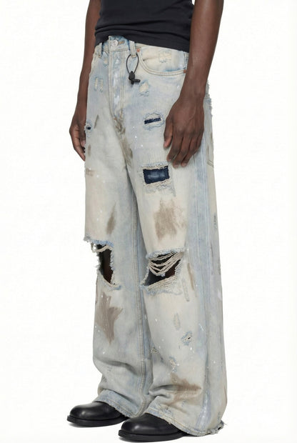 IAC | DIRTY EARTH DISTRESSED BAGGY JEANS