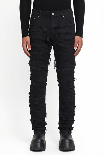 IAC | DISTRESSED BLACK PANTS