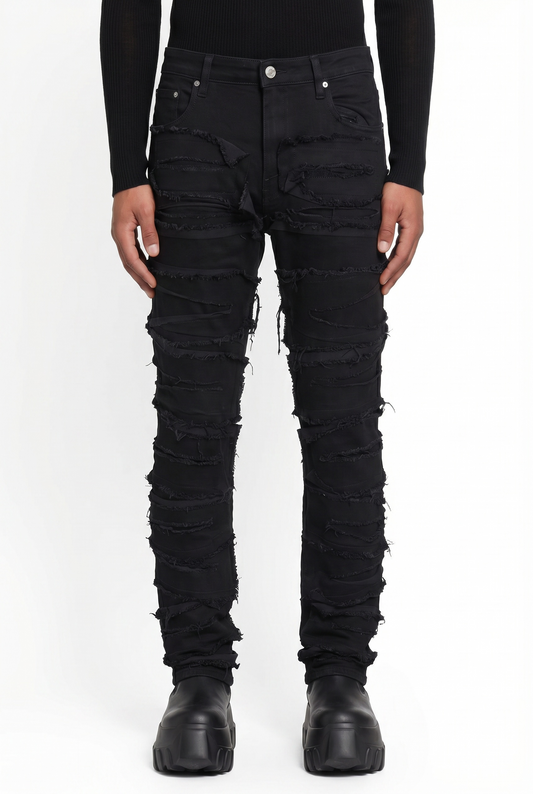 IAC | DISTRESSED BLACK PANTS