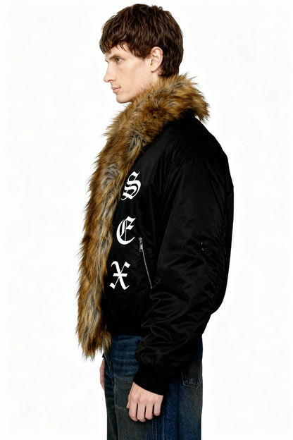 IAC | I AM SEX Fur Bomber jacket