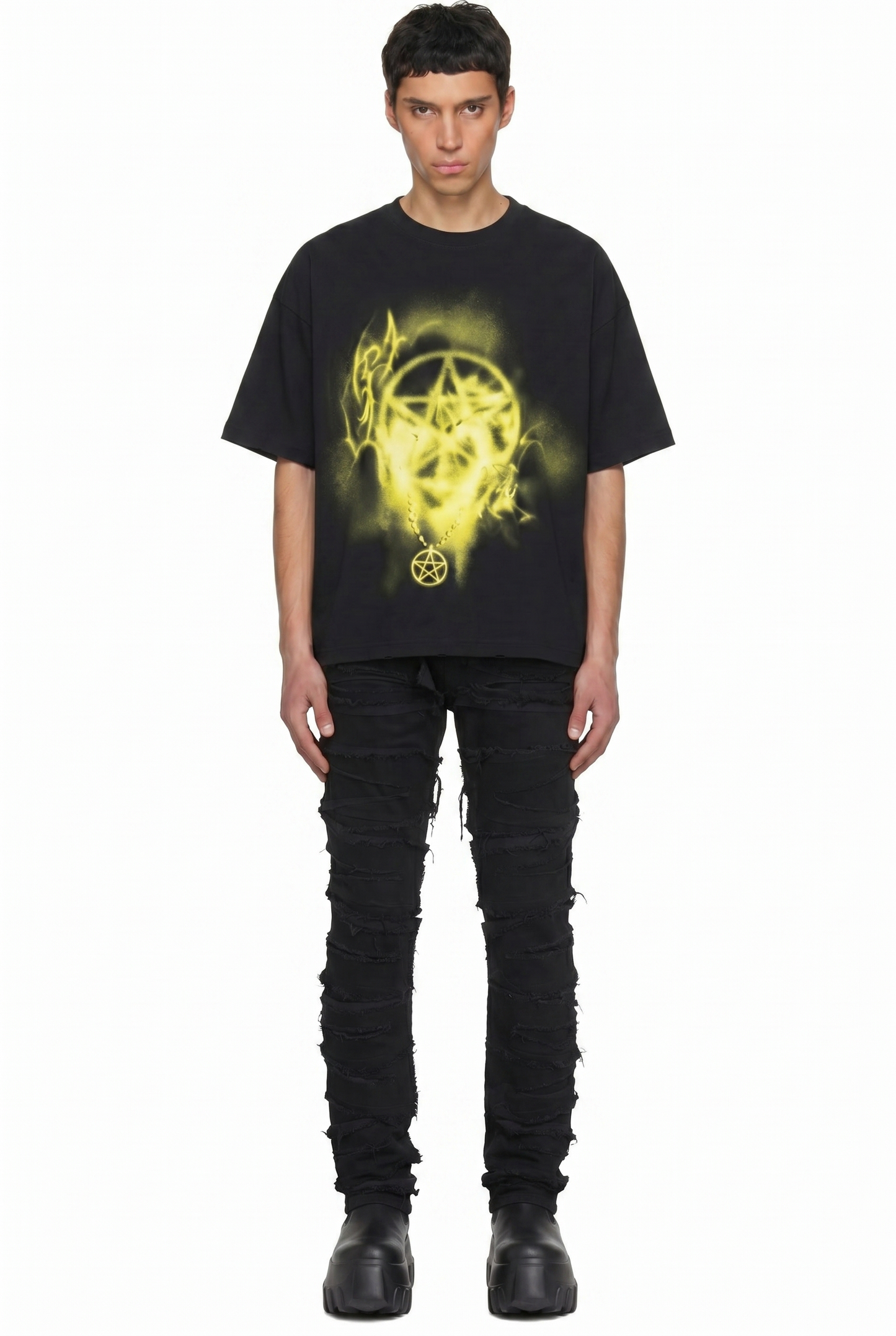 IAC | DISTRESSED BLACK PANTS