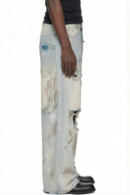 IAC | DIRTY EARTH DISTRESSED BAGGY JEANS