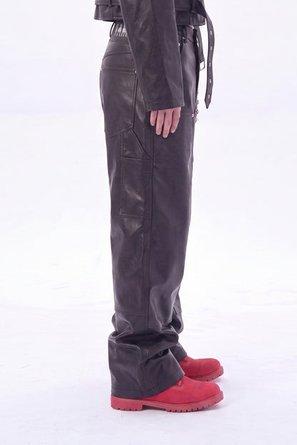 IAC | LEATHER CARPENTER PANTS