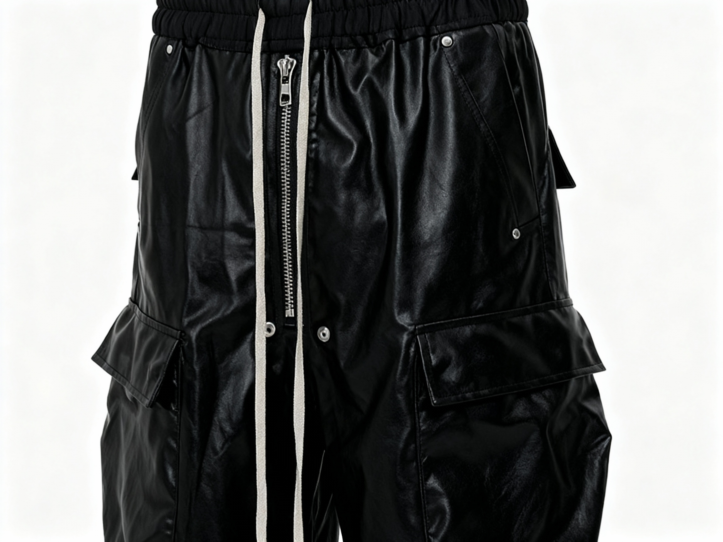 IAC | Black OO leather cargo pants