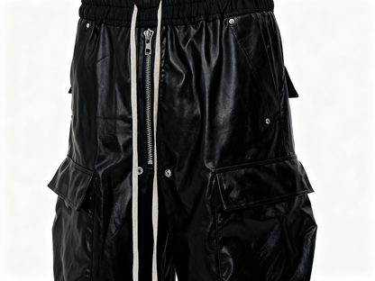 IAC | Black OO leather cargo pants