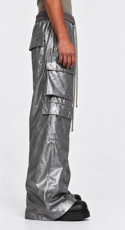IAC | Silver OO leather cargo pants